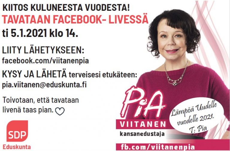 Facebook-live ti  5.1 klo 14.00 - tervetuloa mukaan!