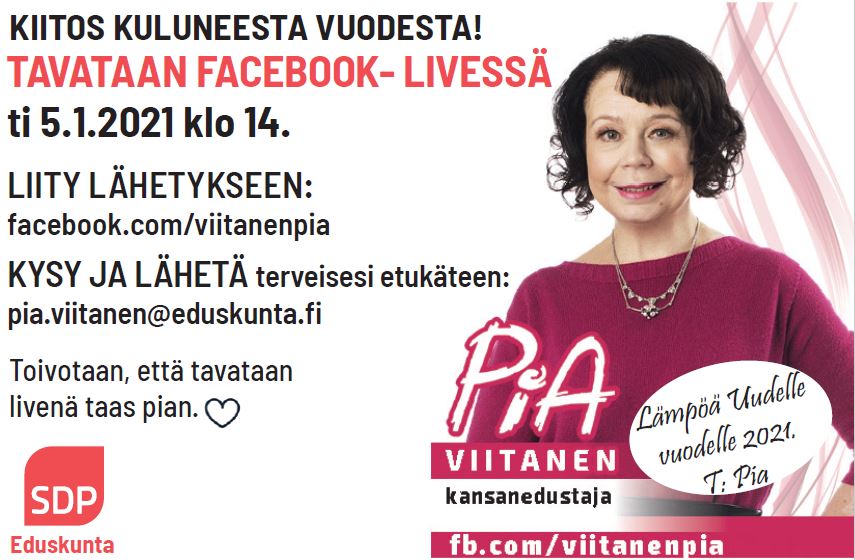 Facebook-live ti  5.1 klo 14.00 – tervetuloa mukaan!
