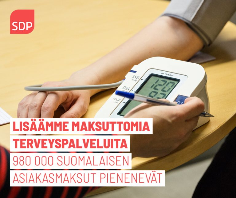 Sote-asiakasmaksulain muutokset lisäävät tasa-arvoa terveydenhoitoon