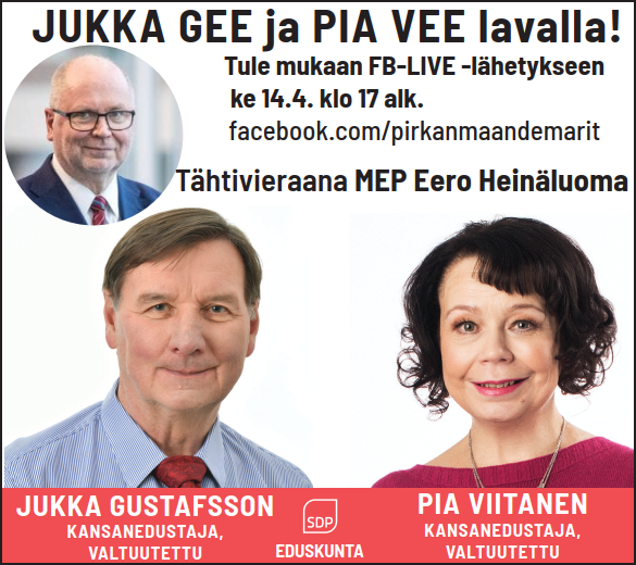 Jukka Gee & Pia Vee lavalla ke 14.4 klo 17. – tule mukaan!