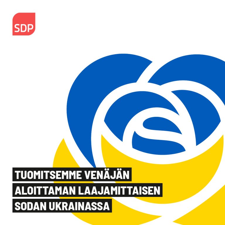 SDP tuomitsee Venäjän aloittaman sodan Ukrainassa