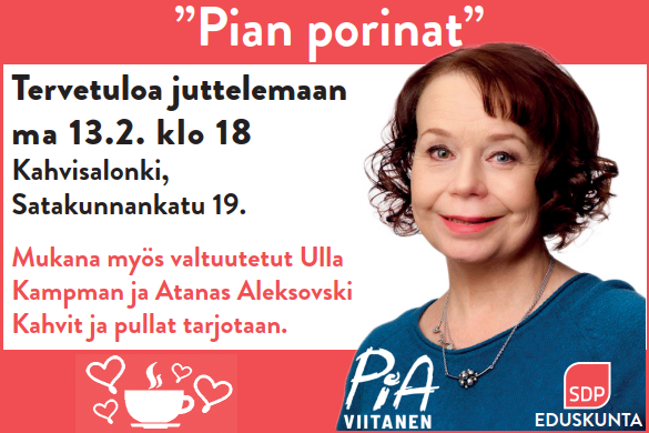 Pian porinat ma 13.2 Kahvisalongissa – tule mukaan!