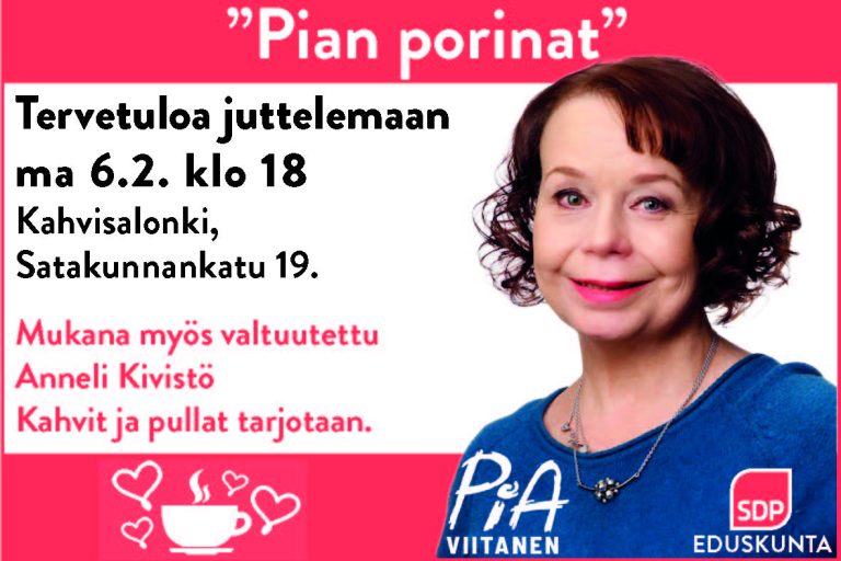 Tavataan Kahvisalongissa ma 6.2 -Tervetuloa!