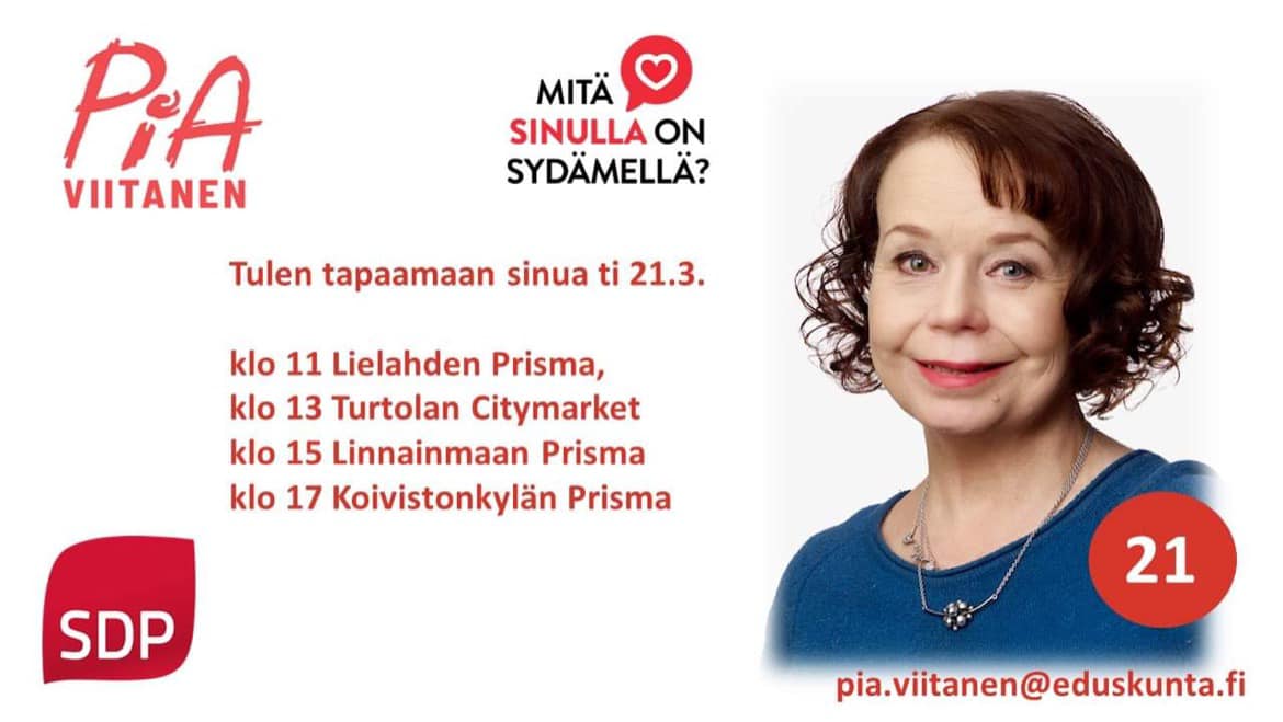 Mukava tavata tänäänkin ti 21.3 Tampereella