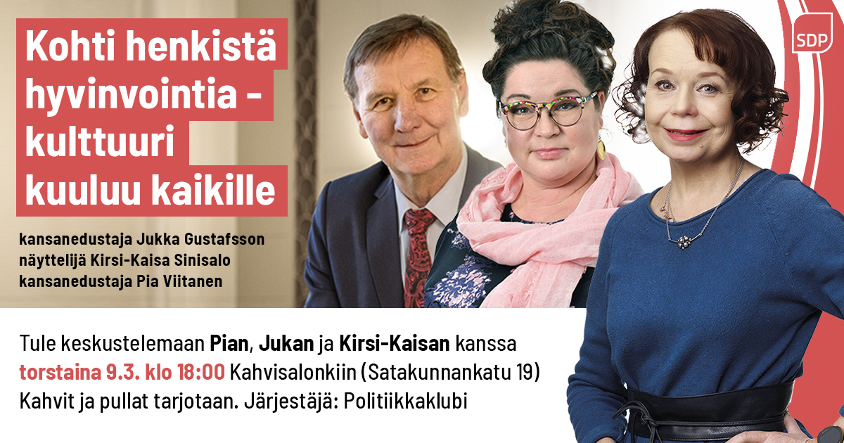 Keskustellaan kulttuurista Kahvisalongissa to 9.3