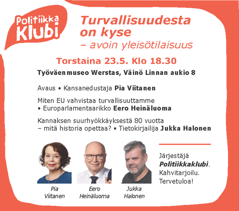 Turvallisuudesta on kyse - avoin yleisötilaisuus Werstaalla to 23.5 klo 18.30