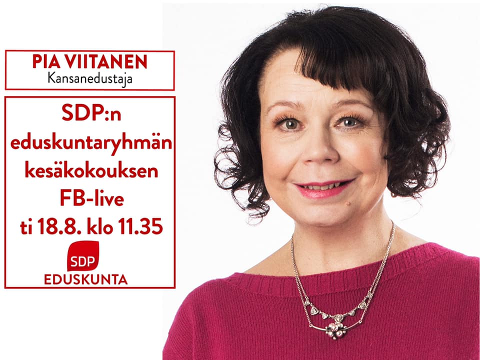 Pirkanmaan Sdp -edustajat: Facebook-live ti 18.8 klo 11.20 alkaen