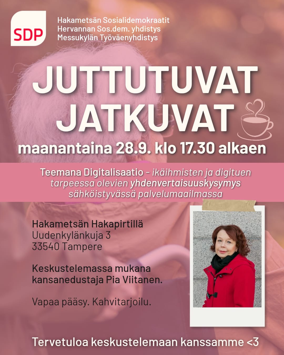 Juttutupa Hakapirtillä ma 28.9 - teemana digitalisaatio